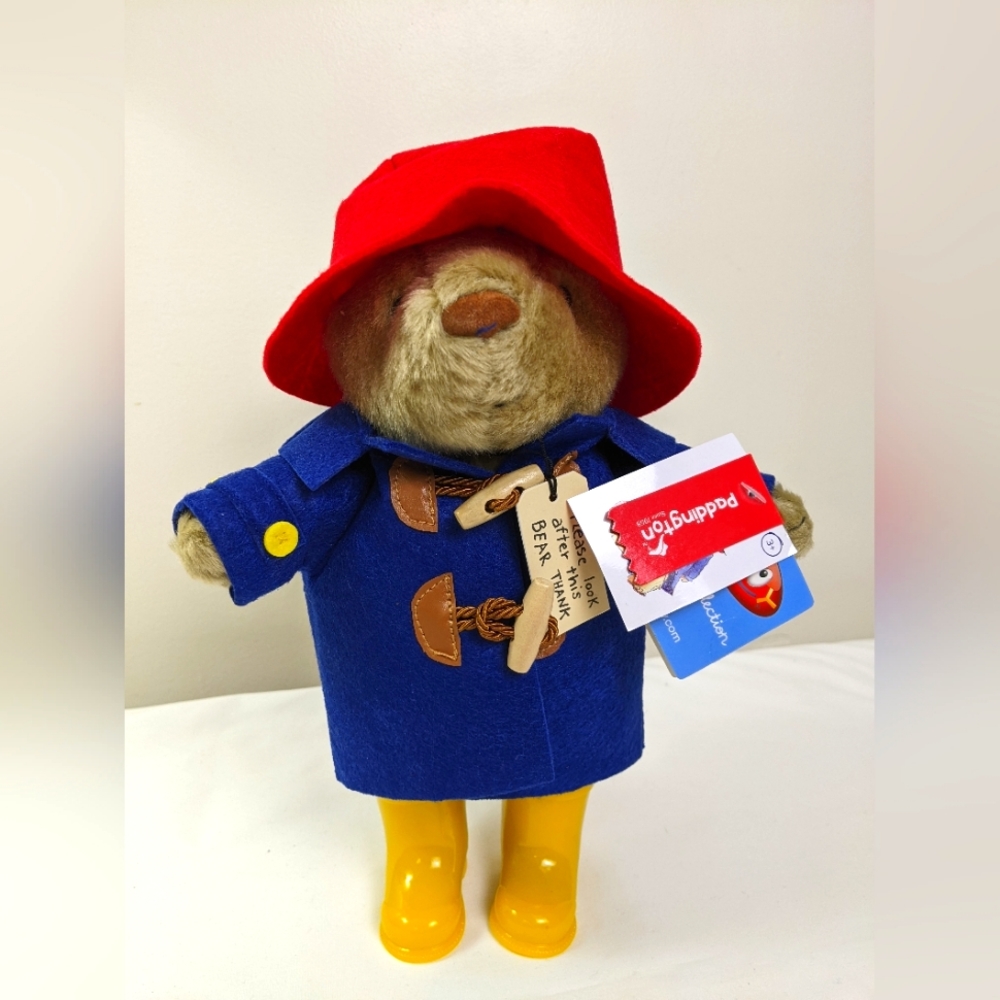 Yottoy Paddington Bear 11" Plush Stuffed Teddy Animal Raincoat Boots Red Hat